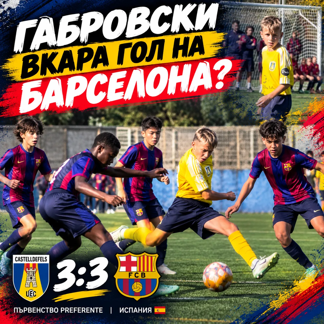 Пламен Габровски с невероятен гол срещу Барселона ( Ла масия ) за 3:3!